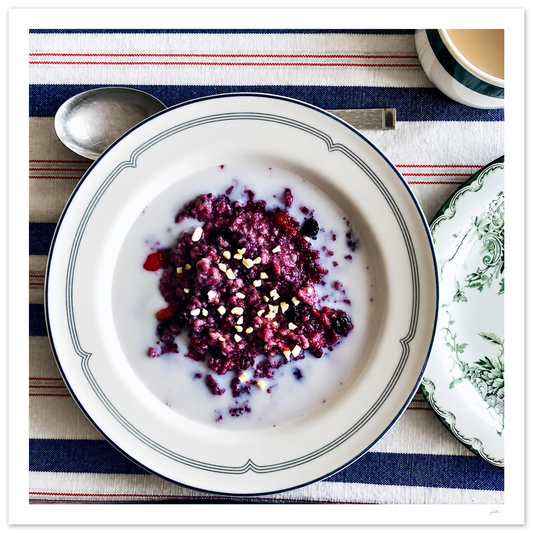 Blueberry Porridge SandyLAND art print by Sandra Molin