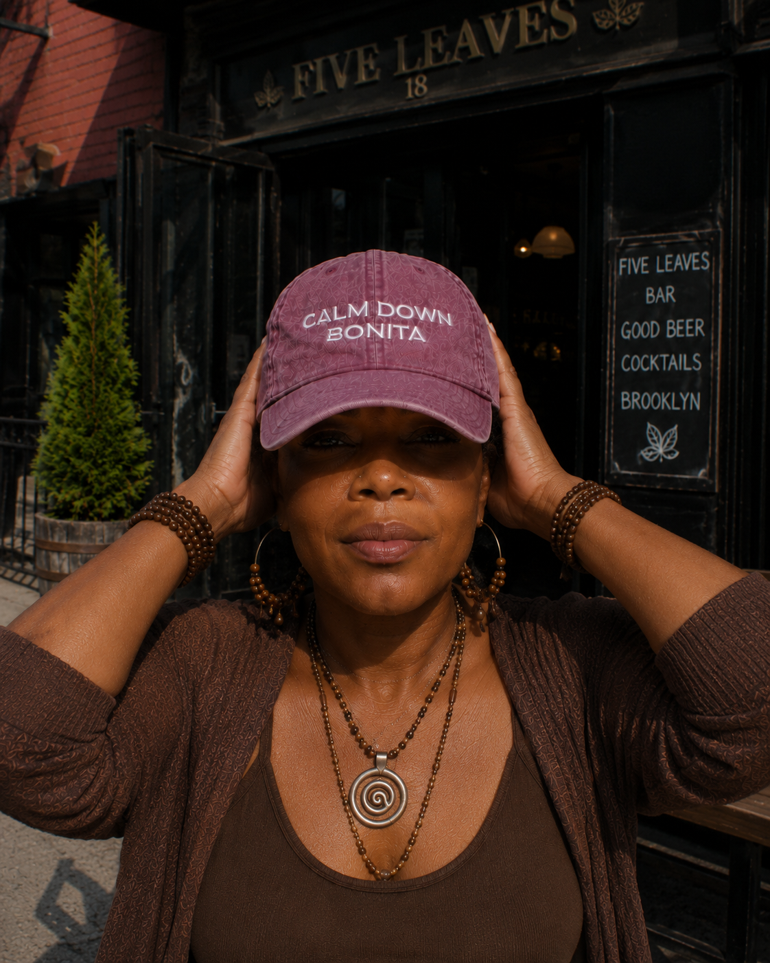 Calm Down Bonita Embroidered Vintage Baseball Cap SandyLAND cap by Sandra Molin