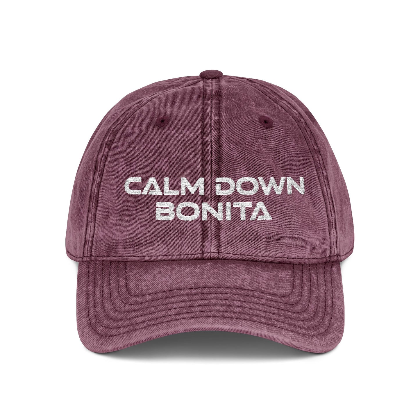 Calm Down Bonita Embroidered Vintage Baseball Cap SandyLAND cap by Sandra Molin