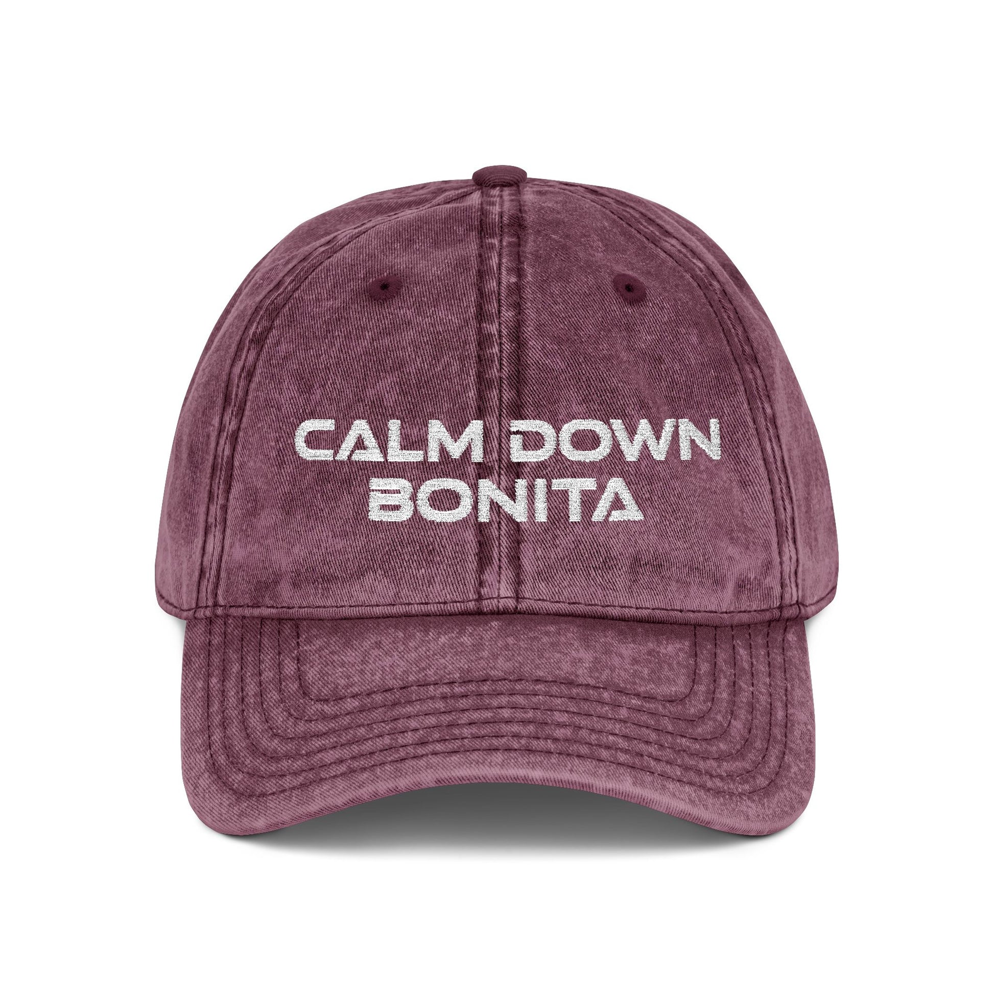Calm Down Bonita Embroidered Vintage Baseball Cap SandyLAND cap by Sandra Molin