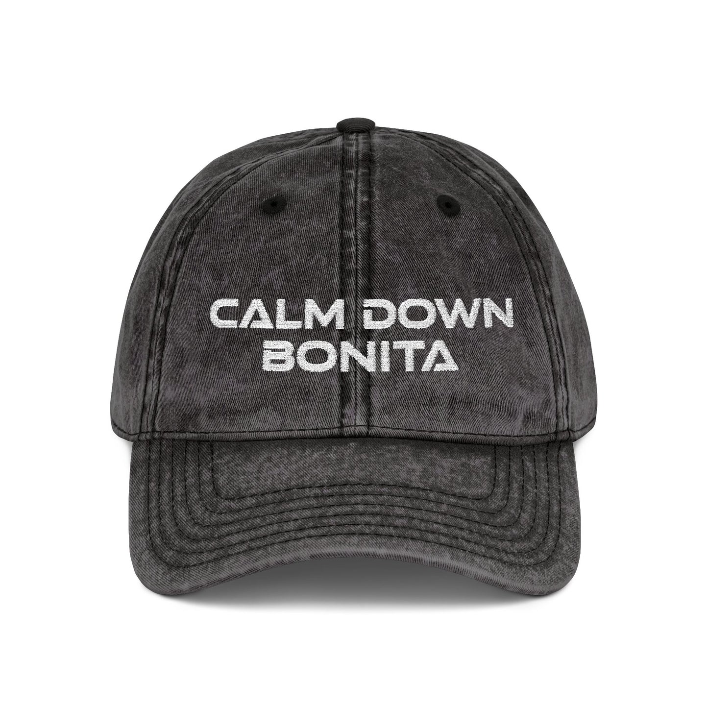 Calm Down Bonita Embroidered Vintage Baseball Cap SandyLAND cap by Sandra Molin