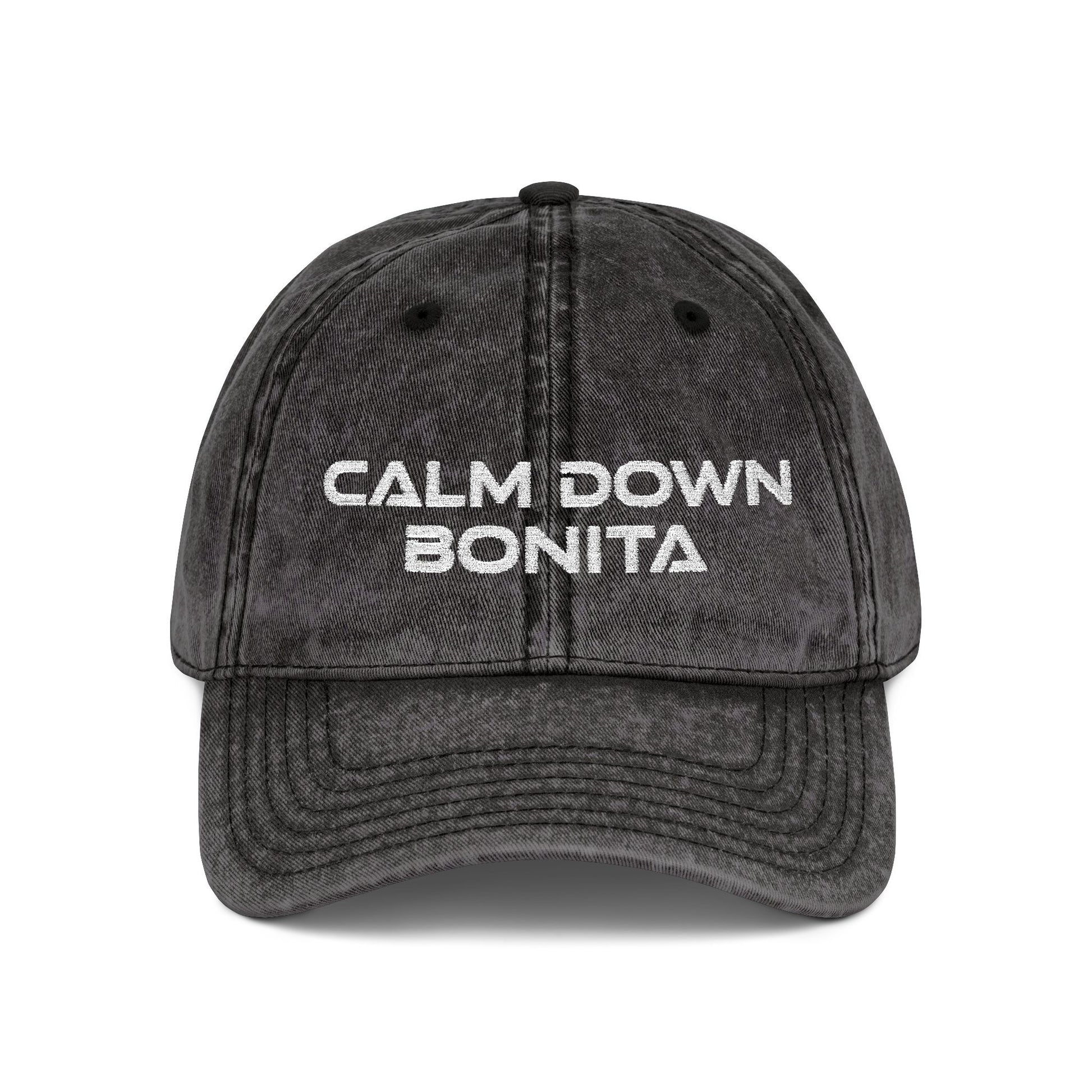 Calm Down Bonita Embroidered Vintage Baseball Cap SandyLAND cap by Sandra Molin