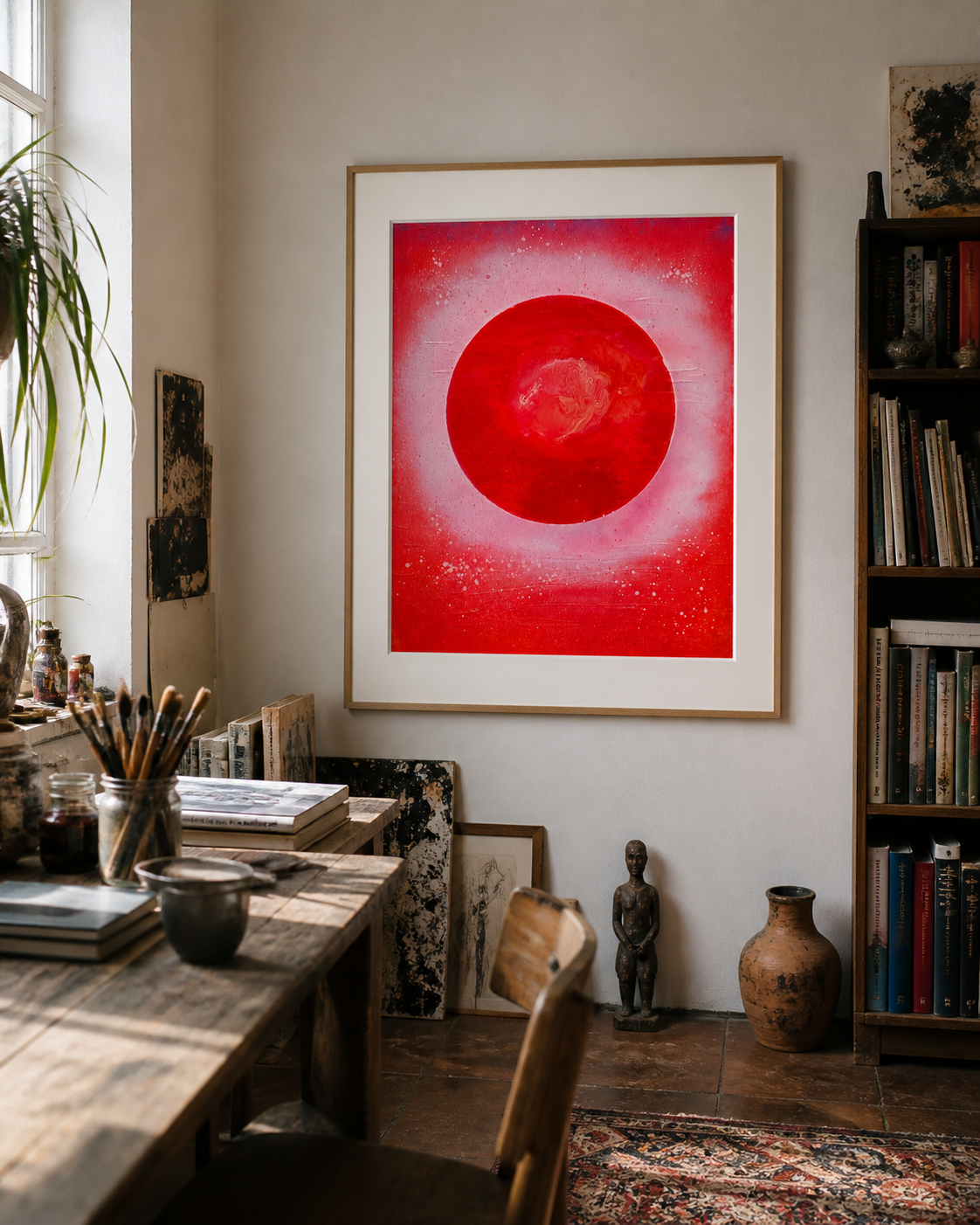 Red Circle SandyLAND art print by Sandra Molin