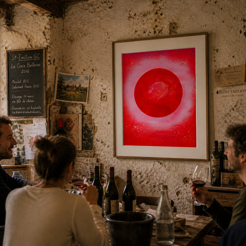 Red Circle SandyLAND art print by Sandra Molin